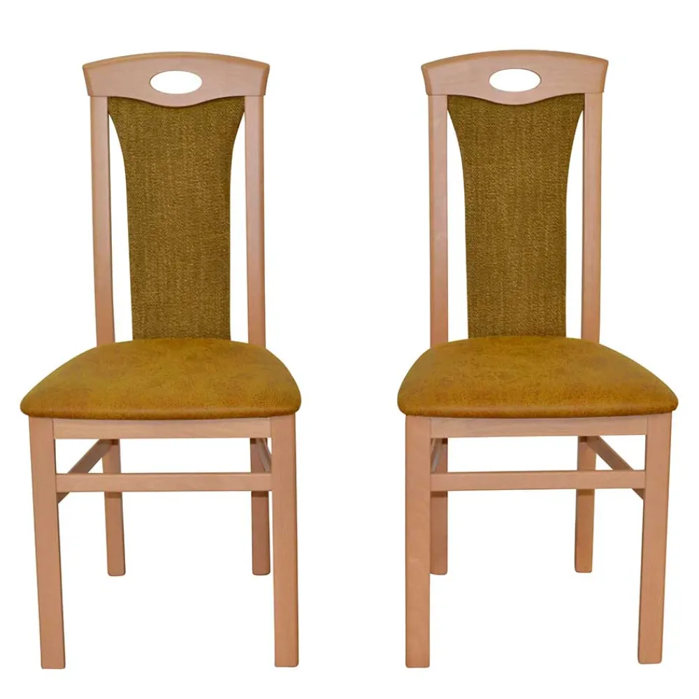Wohnen Stühle|Küchenstühle*Buche Küchenstühle gepolstert - Charinas (2er Set)