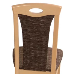 Wohnen Buche Stühle mit Strukturstoff Masuza in Mocca Braun meliert (2er Set)