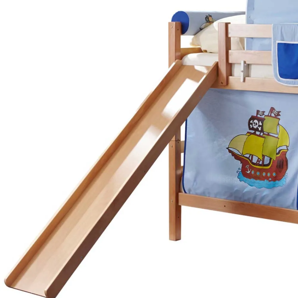 Wohnen Kinderbetten*Buche Stockbett für Jungen mit Rutsche - Leonie