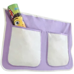 Kinder Wohnen Buchefarbenes Hochbett mit Rutsche schräg - Speccia