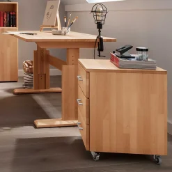 Wohnen Massivholzmöbel|Tische*Buchenholz Schreibtisch höhenverstellbar per Raster - Bash