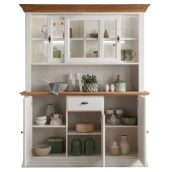 Wohnen Esszimmer-Vitrinen|Esszimmerschränke*Buffetschrank in Weiß & Eichefarben - Henry