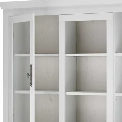 Wohnen Küchenschränke|Esszimmer-Vitrinen*Buffetschrank Vitrine in weißer Holzoptik Pinie - Liancos