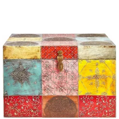 Wohnen Bunte Holztruhe im Orientalischen Stil - Lilano