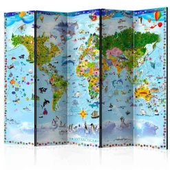 Kinder Wohnen Bunter Kinderzimmer Paravent Weltkarte - Room