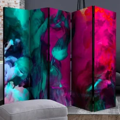 Wohnen Paravents*Bunter Paravent in Blau Grün Pink Rot - Tageda