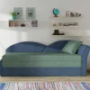 Wohnen Schlafsofas|Betten*Chaiselongue mit Bettfunktion in Grün und Blau - Relisa