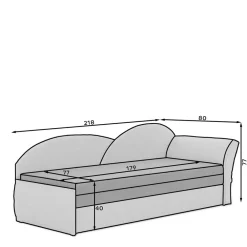 Wohnen Schlafsofas|Betten*Chaiselongue mit Bettfunktion in Grün und Blau - Relisa