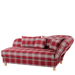 Wohnen Sofas|Sofa*Chaiselongue mit Karomuster in Rot Weiß - Apel