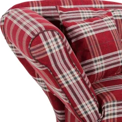 Wohnen Sofas|Sofa*Chaiselongue mit Karomuster in Rot Weiß - Apel