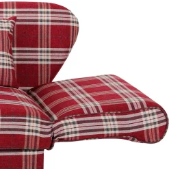 Wohnen Sofas|Sofa*Chaiselongue mit Karomuster in Rot Weiß - Apel