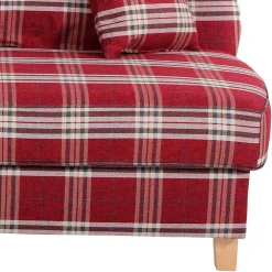 Wohnen Sofas|Sofa*Chaiselongue mit Karomuster in Rot Weiß - Apel