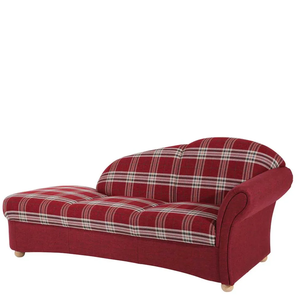 Wohnen Chaiselongue mit Karostoff in Rot - Lyatea