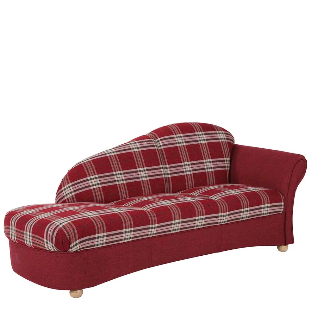 Wohnen Chaiselongue mit Karostoff in Rot - Lyatea