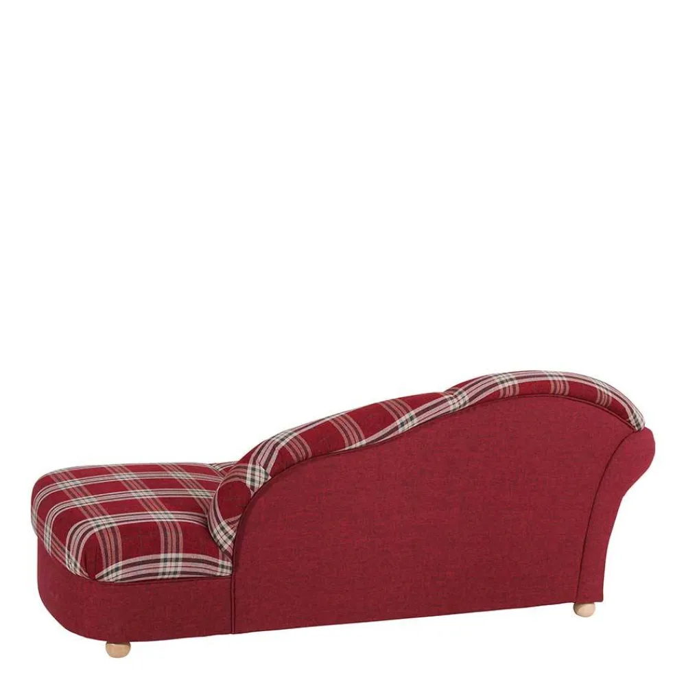 Wohnen Chaiselongue mit Karostoff in Rot - Lyatea