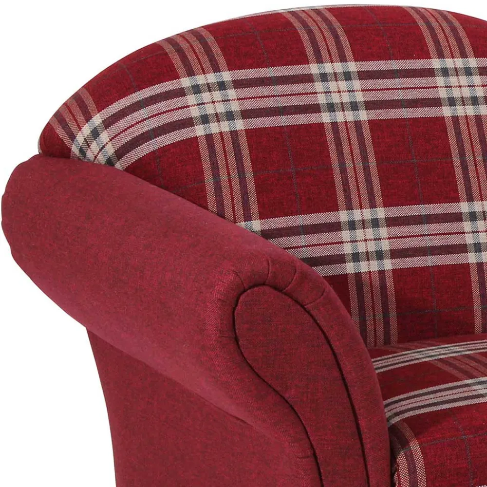 Wohnen Chaiselongue mit Karostoff in Rot - Lyatea