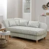 Wohnen Sofas|Sofa*Chaiselongue mit Streifenmuster - Texicano