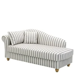 Wohnen Chaiselongue mit Streifen in Weiß Braun - Adendro