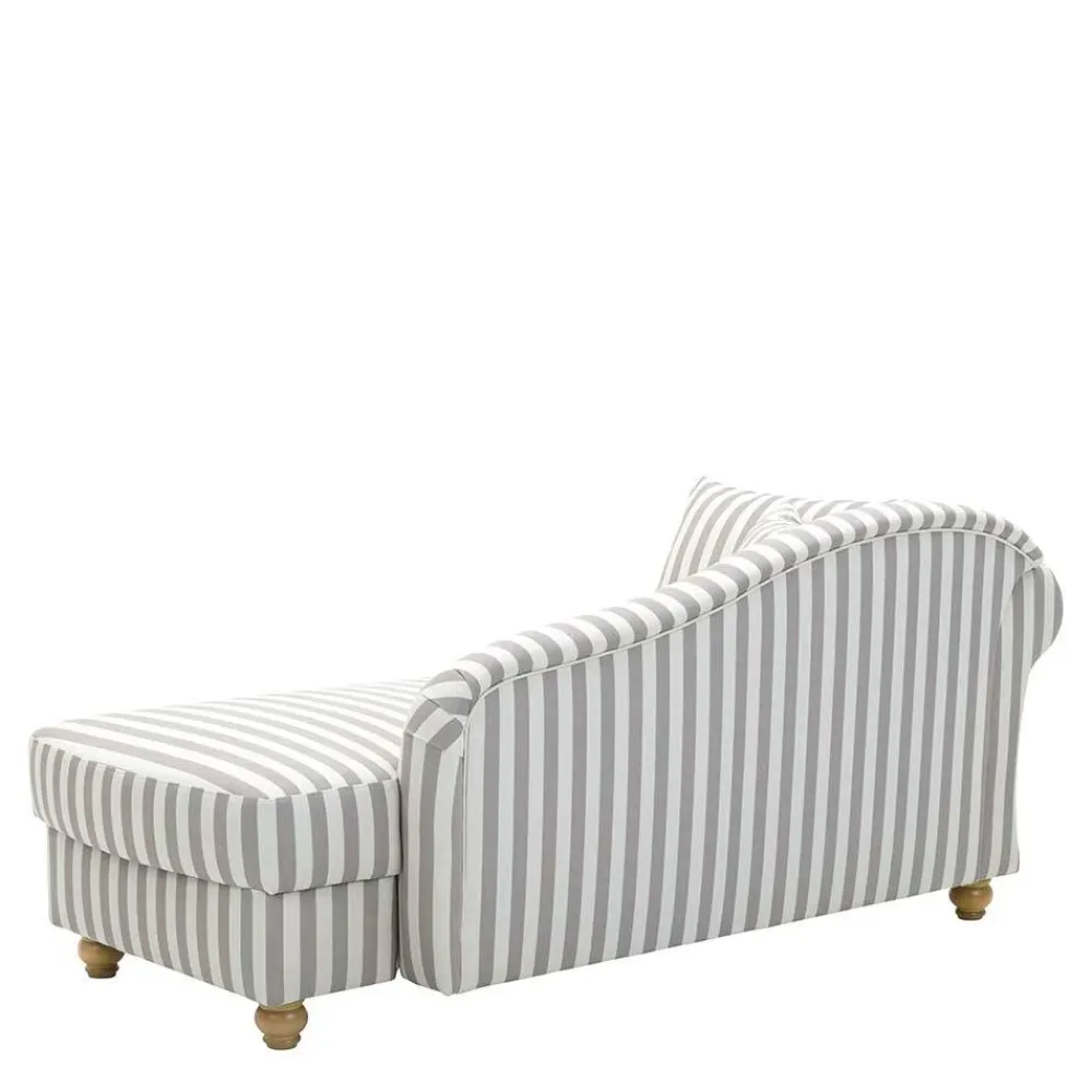 Wohnen Chaiselongue mit Streifen in Weiß Braun - Adendro