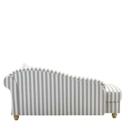 Wohnen Chaiselongue mit Streifen in Weiß Braun - Adendro