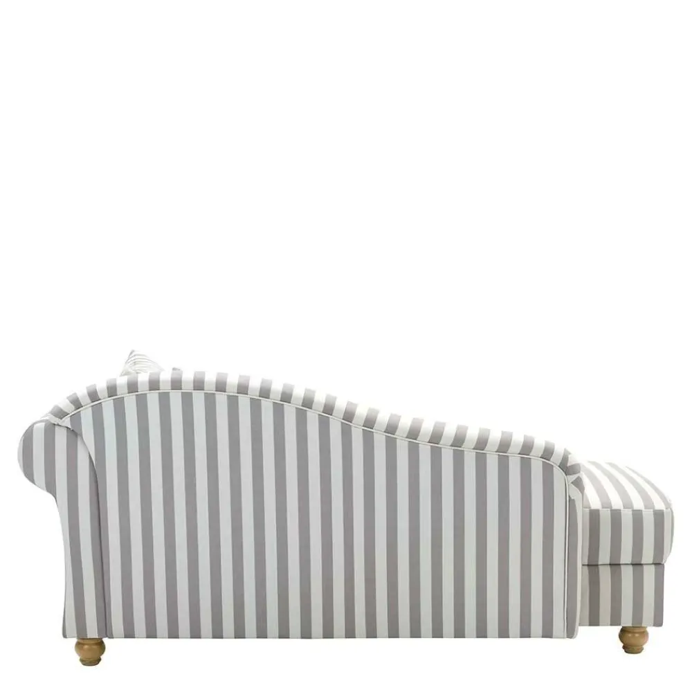 Wohnen Chaiselongue mit Streifen in Weiß Braun - Adendro