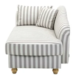 Wohnen Chaiselongue mit Streifen in Weiß Braun - Adendro