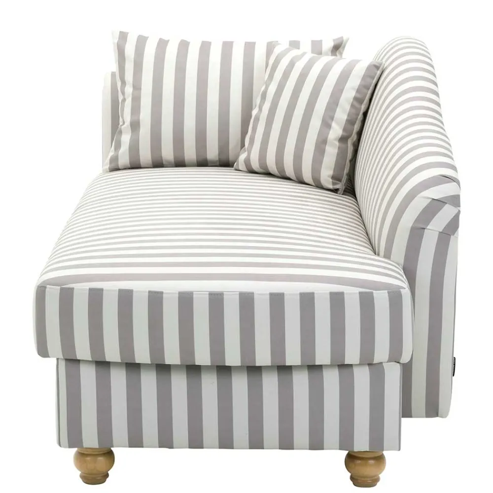 Wohnen Chaiselongue mit Streifen in Weiß Braun - Adendro