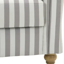 Wohnen Chaiselongue mit Streifen in Weiß Braun - Adendro