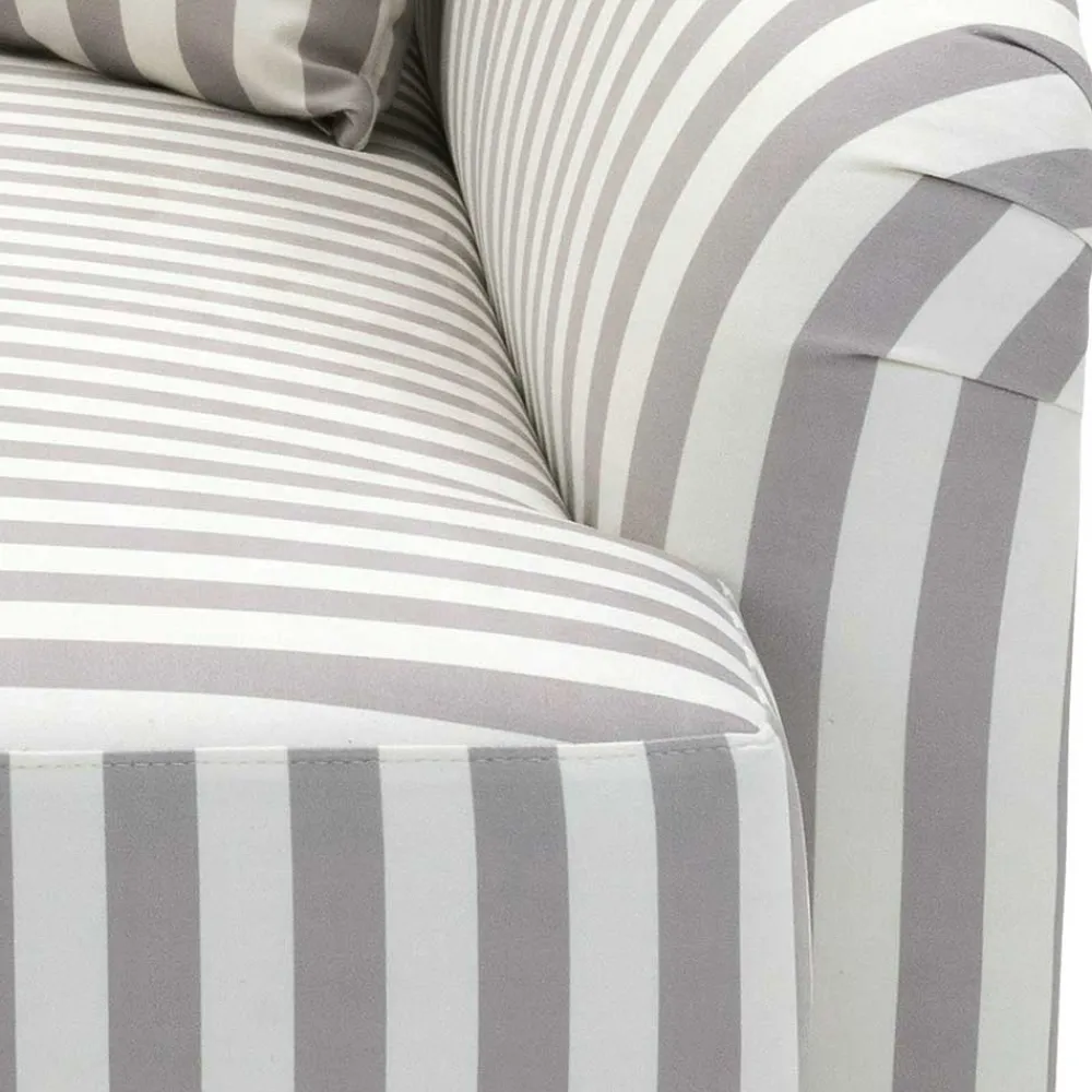 Wohnen Chaiselongue mit Streifen in Weiß Braun - Adendro