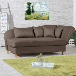 Wohnen Sofas|Sofa*Chaiselounge in Beigegrau mit Buche - Senade