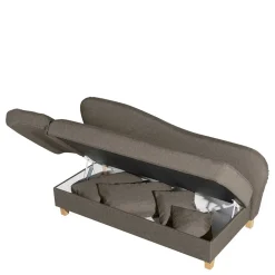 Wohnen Sofas|Sofa*Chaiselounge in Beigegrau mit Buche - Senade