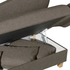 Wohnen Sofas|Sofa*Chaiselounge in Beigegrau mit Buche - Senade