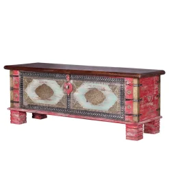 Wohnen Charakterstarke Holztruhe mit Metallgriffen - Agacina