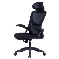 Wohnen Chefsessel mit Kopfstütze in Schwarz - Geritts