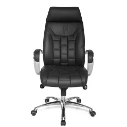 Wohnen Bürostühle*Chefsessel Schreibtischsessel aus Leder in Schwarz - Ekka