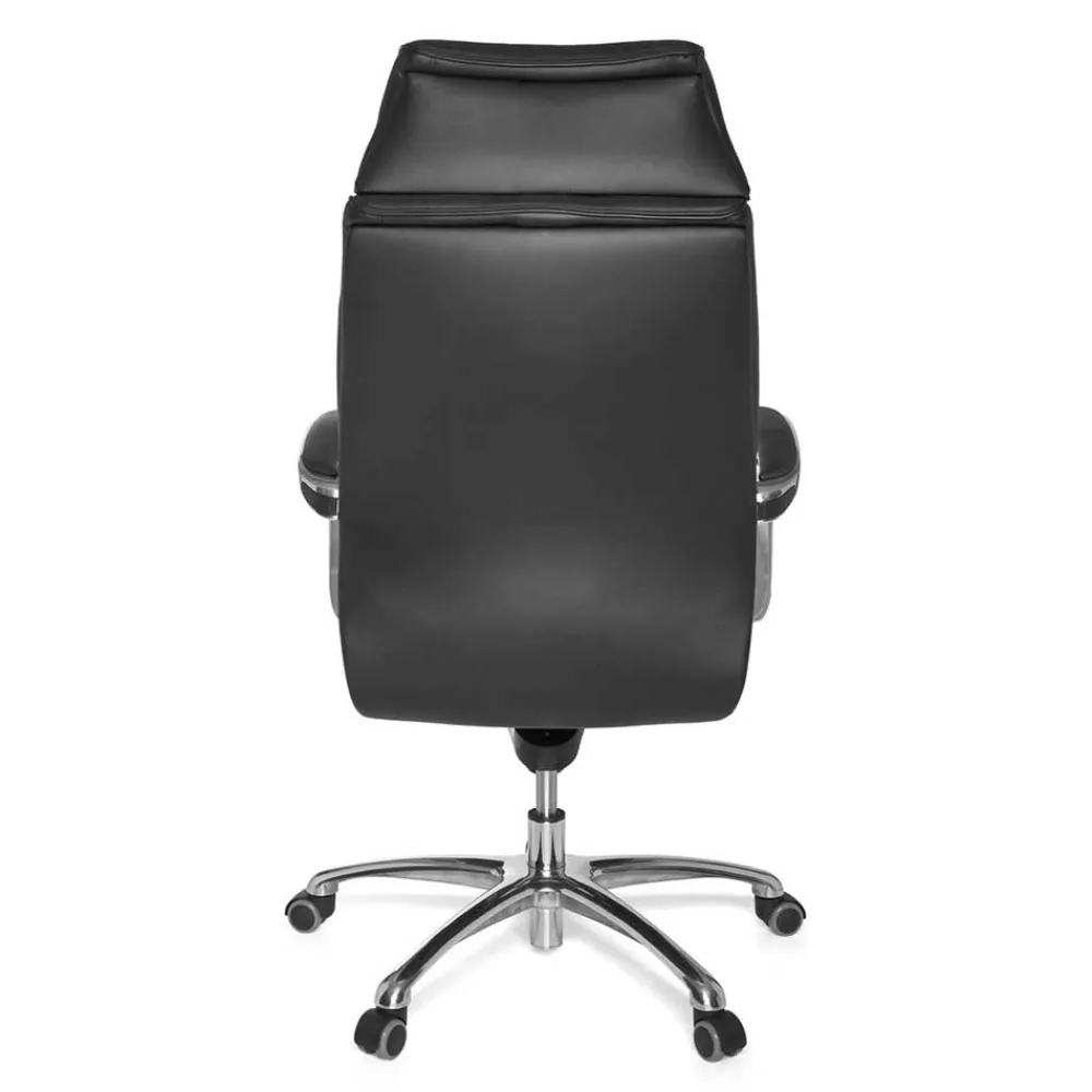 Wohnen Bürostühle*Chefsessel Schreibtischsessel aus Leder in Schwarz - Ekka