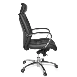 Wohnen Bürostühle*Chefsessel Schreibtischsessel aus Leder in Schwarz - Ekka