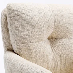 Wohnen Küchenstühle|Esszimmerstühle*Chenille Armlehnenstuhl in Creme - Max (2er Set)