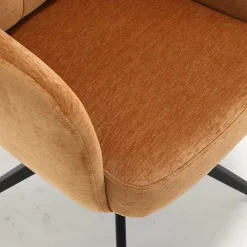 Wohnen Küchenstühle|Esszimmerstühle*Chenille Armlehnenstuhl in Ockergelb - Martinus (2er Set)