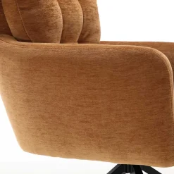 Wohnen Küchenstühle|Esszimmerstühle*Chenille Armlehnenstuhl in Ockergelb - Martinus (2er Set)