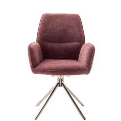 Wohnen Küchenstühle|Esszimmerstühle*Chenille Drehstühle in Altrosa - Veron (2er Set)