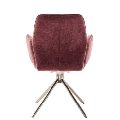 Wohnen Küchenstühle|Esszimmerstühle*Chenille Drehstühle in Altrosa - Veron (2er Set)