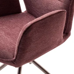 Wohnen Küchenstühle|Esszimmerstühle*Chenille Drehstühle in Altrosa - Veron (2er Set)