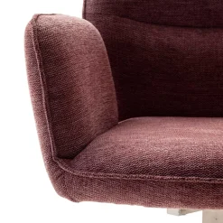 Wohnen Küchenstühle|Esszimmerstühle*Chenille Drehstühle in Altrosa - Veron (2er Set)