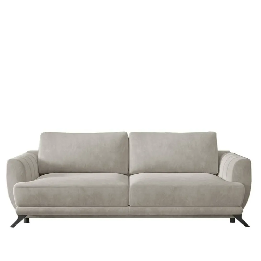 Wohnen Schlafsofas*Chenille Schlafcouch in Beige - Bravassa