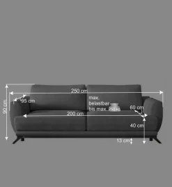 Wohnen Schlafsofas*Chenille Schlafcouch in Beige - Bravassa