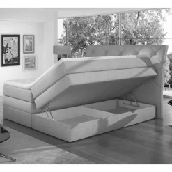 Wohnen Chesterfield Boxspringbett in Mauve Samt - Zoalin