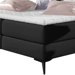 Wohnen Chesterfield Komplettbett in Schwarz - Silvaria