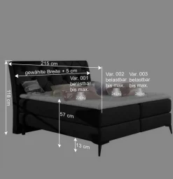 Wohnen Chesterfield Komplettbett in Schwarz - Silvaria