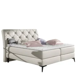 Wohnen Chesterfield Möbel|Weiße Möbel*Chesterfield Kunstlederbett in Creme - Micerdo